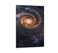 CENGLIS Space Poster Golden - Core Spiral Galaxy Poster Modern Wall Art Canvas Aesthetic Decoration Painting 08x12inch(20x30cm) Frame-style