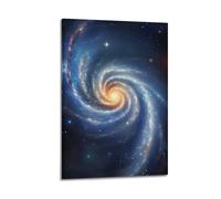 CENGLIS Space Poster Luminous Spiral Galaxy Poster Modern Wall Art Canvas Aesthetic Decoration Painting 12x18inch(30x45cm) Frame-style
