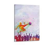 CENGLIS Sports Picture of Player Shooting with Colorful Splatter Ink Poster Modern Wall Art Canvas Aesthetic Decoration Painting 24x36inch(60x90cm) Frame-style