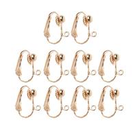 CENGPXGH Clip-on Earring Clip Converter with Silicone Ear Plug, Golden | Comfort Earring Pads U-shaped Clip Ear Findings for Earring and Non-Pierced Ears Jewellery Making