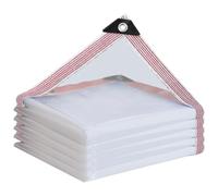 Cenhadam Clear Tarp with Grommets 6x12 ft,10 Mil Waterproof Vinyl