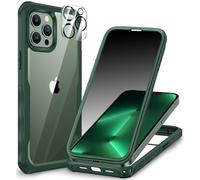 CENHUFO Compatible with iPhone 13 Pro Max Case Built-in Privacy Screen Protector with Camera Lens Protector, 360 Full Body Privacy Case for iPhone 13 Pro Max with Anti Spy Screen -Green