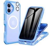 CENHUFO Compatible with iPhone 16 Plus Privacy Case Fits Magsafe, Built-in Anti-spy Screen with Camera Lens Protector, 360 Full Body Protective Phone Case for iPhone 16 Plus Case 6.7 Inch -Blue