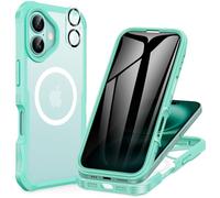 CENHUFO Compatible with iPhone 16 Plus Privacy Case Fits Magsafe, Built-in Anti-spy Screen with Camera Lens Protector, 360 Full Body Protective Phone Case for iPhone 16 Plus Case 6.7 Inch -Green