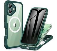 CENHUFO Compatible with iPhone 17 Privacy Case Fits Magsafe, Built-in Privacy Screen Protector and Camera Protective, 360 Full Body Shockproof Bumper Anti-spy Phone Case for iPhone 17 6.3 Inch -Green