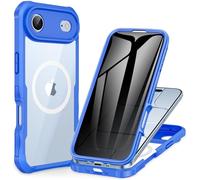 CENHUFO Compatible with iPhone Air Privacy Case Fits Magsafe, Built-in Privacy Screen Protector and Camera Protective, 360 Full Body Shockproof Anti-spy Phone Case for iPhone 17 Air 6.5 Inch -Blue