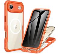 CENHUFO Compatible with iPhone Air Privacy Case Fits Magsafe, Built-in Privacy Screen Protector and Camera Protective, 360 Full Body Shockproof Anti-spy Phone Case for iPhone 17 Air 6.5 Inch -Orange
