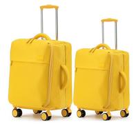 CENICENI 20" 24" Lightweight Travel Rolling Expandable Carry On Luggage Airline Approved Soft Sheel Suitcase Spinner Wheels TSA Lock, Lime Yellow, 3 Piece Set, Macaron Fashion Trend Young