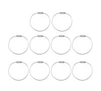 Cenifin 10 Pcs Large Rings Wire Stainless Steel Keychain Cables Keyring Loop Short Holder Luggage Label Easy to Use Rustproof Luggage Label Loop Rust Resistant Keychain