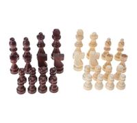 Cenifin 32 Pcs Wooden International Chess Pieces Hand Carved Chess Game Pawns Figurine Pieces Chess Board Accessories International Chess Figures Board Game Beginner Chess