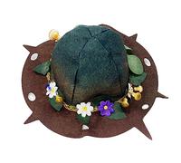 Cenifin Halloween Party Leaf Witch Hats Party Wide Brim With Flower Accessory Felt Hat With Mushroom Adult Black For Women Masquerade Costume Accessory