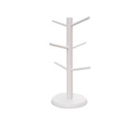 Cenifin Wooden Cup Holders Tree Shape Display Stand with 6 Rods Rotatable Tumblers Mug Holder Elegant Mug Storage Holders Display Stand