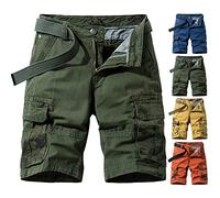 Cenlang Lightweight Cargo Trousers for Men UK Football Shorts Summer Slim Fit Stretch Hunting Running Fitness Men's Golf Shorts Navy Blue Chinos Blue Joggers