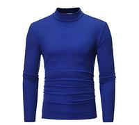 Cenlang Men's Winter Thermal Turtleneck T Shirts Casual Slim Fit Basic Long Sleeve Pullover Big and Tall Baselayers Tops Blue