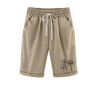 Cenlang Shorts with Pockets for Women Summer Elastic Waist Drawstring Shorts Casual Beach Hotpants Fitness Yoga Shorts Loose Fit Pants UK Activewear Trousers