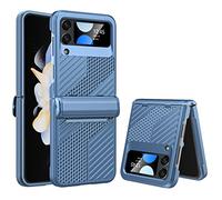 CENMASO for Samsung Galaxy Z Flip 4 Case, Galaxy Z Flip 4 Case with Hinge Protection, Heavy-Duty Armor Shockproof Rugged Semi-Automatic Hinge Protection Case for Samsung Z Flip 4 (Sky Blue)