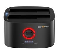 CENMATE Dual Bay Hard Drive Docking Station with Offline Clone, USB A/C 3.0 to SATA, Hard Drive Reader for 2.5/3.5 Inch HDD/SSD(Supports 18TB*2, Up to 6Gbps Under UASP)