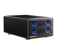 Cenmate Hard Drive Enclosure with Cooling Fan for 2.5"/3.5" SATA HDD/SSD, 2 Bay USB 3.2 10Gbps Hard Drive Enclosure with USB C/A Cable, Tool-less HDD Enclosure 40TB Capacity, DAS (NO RAID/NAS)