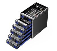 CENMATE Hybrid 4*3.5 HDD+6*M.2 NVMe Enclosure with Cooling Fan for 2.5/3.5" SATA HDD/SSD and 2230/42/60/80/110 with USB A/C 3.2 Gen 2 Cable, Hard Drive Enclosure Support 46TB(22TB HDD+3*8TB M.2 SSD)