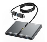CENMATE USB A/C 3.0 to 4xHDMI Adapter Support Mirror/Extend Mode Compatible with Mac/Win,5-in-1 USB C Docking Station(4K30Hz x2+1080P60Hz x2+Type C 3.0), 4 Monitor Docking Station with 4 HDMI