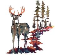 CENMEN 1 Piece Metal Tree Deer Wall Art Decor Metal Deer Decor Rustic Decor for Living Room