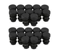 CENMEN 24 Pcs Plastic 12mm Pipe End Blanking Caps Bung Tube Insert Plug Round Black