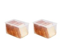 CENMEN 2X Airtight Bread Storage Containers Bread Box Plastic Reusable Loaf Cake Clear Bread Dispenser Freshest Bread Bin