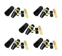 CENMEN 5X Plastic Soprano Sax Mouthpiece with Metal Cap Buckle Mouthpiece Patches Pads Black
