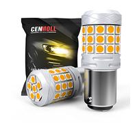 Cenmoll 1157 380 P21/5W BAY15D Led Bulb Amber Yellow, Super Bright 40W 2000LM 2V-24V Canbus Error Free P21/5W BAY15D Car Bulbs for Backup Reverse Parking Light Turn Signal Brake Tail Lights, Pack of 2