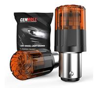 Cenmoll P21/5W LED Bulb Amber Yellow, 3200LM Super Bright 12V-24V Build-in Load Resistor 1157 BAY15D 380 P21/5W Car Bulb Replacement for Backup Tail Brake Turn Signal Parking DRL Lights, 2 Pack
