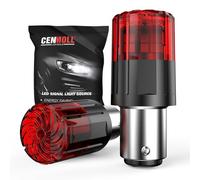 Cenmoll P21/5W LED Bulb Red, 3200LM Super Bright 12V-24V Build-in Load Resistor 1157 BAY15D 380 P21/5W Car Bulb Replacement for Backup Tail Brake Turn Signal Parking DRL Lights, 2 Pack