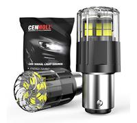 Cenmoll P21/5W LED Bulb White, 3200LM Super Bright 12V-24V Build-in Load Resistor 1157 BAY15D 380 P21/5W Car Bulb Replacement for Backup Tail Brake Turn Signal Parking DRL Lights, 2 Pack