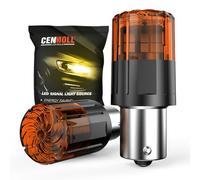 Cenmoll P21W LED Bulb Amber Yellow, 3200LM Super Bright 12V-24V Build-in Load Resistor 1156 BA15S 382 P21W Car Bulbs Replacement for Backup Tail Turn Signal Parking DRL Lights, 2 Pack