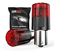 Cenmoll P21W LED Bulb Red, 3200LM Super Bright 12V-24V Build-in Load Resistor 1156 BA15S 382 P21W Car Bulbs Replacement for Backup Tail Brake Turn Signal Parking DRL Lights, 2 Pack