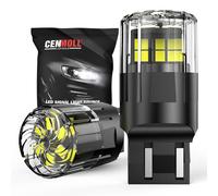 Cenmoll W21/5W Bulb White, 3200LM Super Bright 12V-24V Build-in Load Resistor T20 7440 7443 W21W LED Bulb Replacement for Backup Tail Brake Turn Signal Parking DRL Lights, 2 Pack