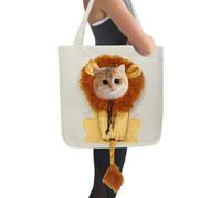 CENMOO Cat Carrying Shoulder Bag | Lion-shape Cute Pet Carrying Bag - Breathable Canvas Cute Pet Carrying Bag Elastic Cord Design For Kitten