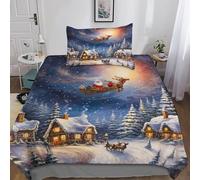cenmoo Coquette Bedding 3D Printed Personalised Duvet Cover Set 3 Pieces Father Christmas Bed Sheets Double Duvet Set Single（135x200cm）