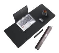 CENNBIE Leather Desk Mat, 90 x 40 cm, XXL Mouse Pad, Extended Felt Desk Mat, Waterproof Table Mat for Desks, Offices and Home (Black)