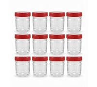 CENNET 12 x 250ml Round clear Plastic Storage Jar with screw top lids, airtight BPA free food containers for kitchen, Hardware Storage, canisters