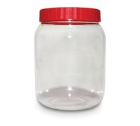 Cennet Plastic Jars with Lids - Clear Round Airtight Storage Containers for Spices and Sweet Food, Cookie, Screw Lid Kitchen Pots and Jar BPA Free 3x1000ML