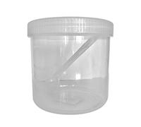 Cennet Plastic Storage Jar With Spoon - Airtight Screw Top Lids Clear Transparent Canister Pots For Food, Herb, Spices, Sweets, Kitchen Organize BPA FREE (500ML Pack of 4)