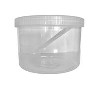 Cennet Plastic Storage Jar With Spoon - Airtight Screw Top Lids Clear Transparent Canister Pots For Food, Herb, Spices, Sweets, Kitchen Organize BPA FREE (1000ML Pack of 12)