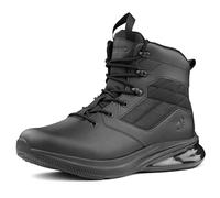 CENNID Men's Wide Waterproof Military Tactical Work Boots Security Boots Zip Military Combat Boots Combat Boots, black, 11 UK