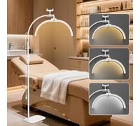 cenoz Half Moon Light, Lash Light for Eyelash Extensions, Foldable Half Moon LED Lamp, Beauty Lamp Floor Standing with Phone Holder & 360° Rotating Head for Eyelash Tech, Tattoo, Nail Tech (White)