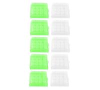 CENPEK 10 Pcs Hard Plastic Battery Case Battery Organizer Holder Battery Storage Boxes for AA or AAA Batteries, 2 Colors (Transparent, Green)