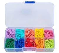 CENPEK 100 Pieces Crochet Locking Stitch Markers Knitting with Compartment Box Stitch Needle Clip 10 Colors (Box Package)