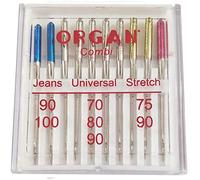 CENPEK 10pcs Organ Needles, Domestic Sewing Machine Needles Jeans, Universal and Stretch Combi Pack