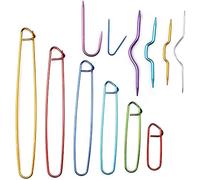 CENPEK 12Pcs Cable Stitch Holders Set, 12 Size Assorted Colors Aluminum Stitch Holder Set Crochet Knitting Needles for DIY Knitting Craft