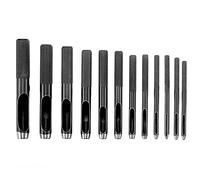 CENPEK 12PCS Leather Hole Punch - Round Carbon Steel Leather Craft Hollow Hole Punch, Cutter Tool for Watch Bands, Leather Belts, Canvas, Paper (1-10mm)