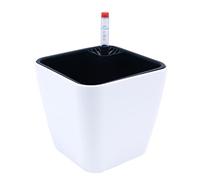 CENPEK 13CM Self Watering Plastic Planter with Water Level Indicator - Matte White, Modern Decorative Planter Flower Pot for House Plants, Herbs, Aloe, African Violets, Succulents and More